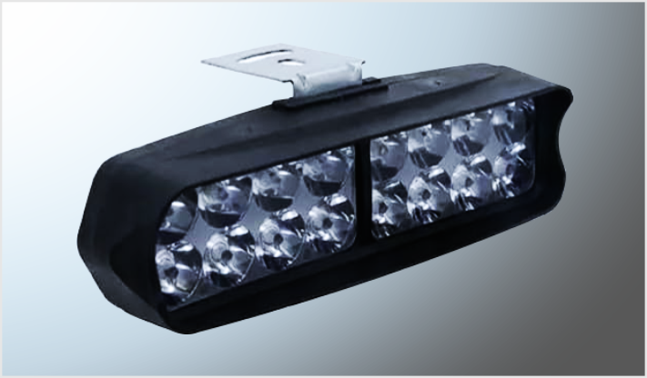 FARO P/MOTO 16 HYPERLEDS RECTANGULAR 12 Watts (15x4.5 cms) CLAROS- AMBAR FIJO-ESTROBO 12 Volts /100