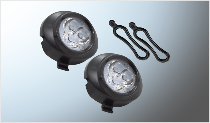 LUCES P/MANUBRIO MOTOCICLETA OVALES (2) 3 LEDS 4.5W (5.5x3 cms ) LUZ FIJA CLARA C/LIGAS/200