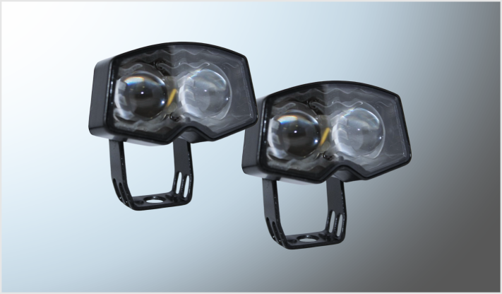 FARO P/MOTOCICLETA CLARO (7.4x4.8 cms) 2 LUPAS ESTROBO Y 50 Watts 8-80V CHINA/