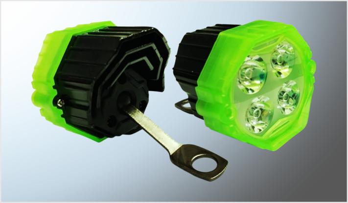 FARO 4 HYPERLEDS 12 WATTS HEXAGONAL (5.5 P/MOTO CLARO SPOT ESTROBO RGB C/PATA CHINA /100