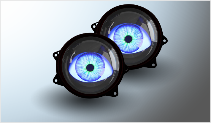 PROJECK REDONDO (7.5 cms) C/LUPA OJOS y IMAGENES 12 Volts CHINA /