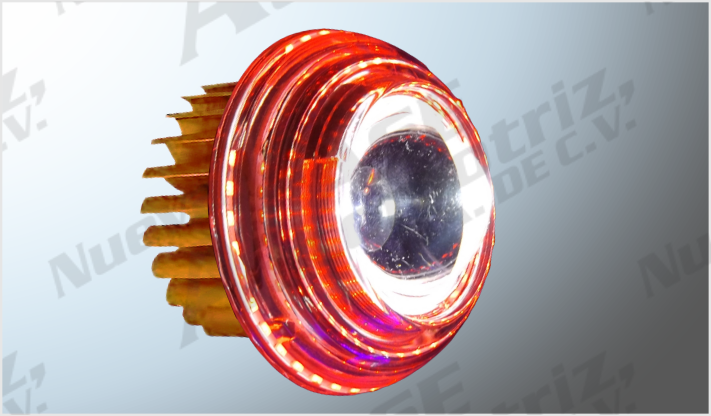 FARO REDONDO COB (10 CMS) 10W C/LUPA CLARO C/ESTROBO OJO DE ANGEL ROJO LED ROJO ALTA-BAJA/50