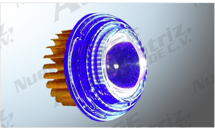 FARO REDONDO COB (10 CMS) 10 W C/LUPA CLARO C/ESTROBO OJO DE ANGEL AZUL LED ROJO ALTA-BAJA /50