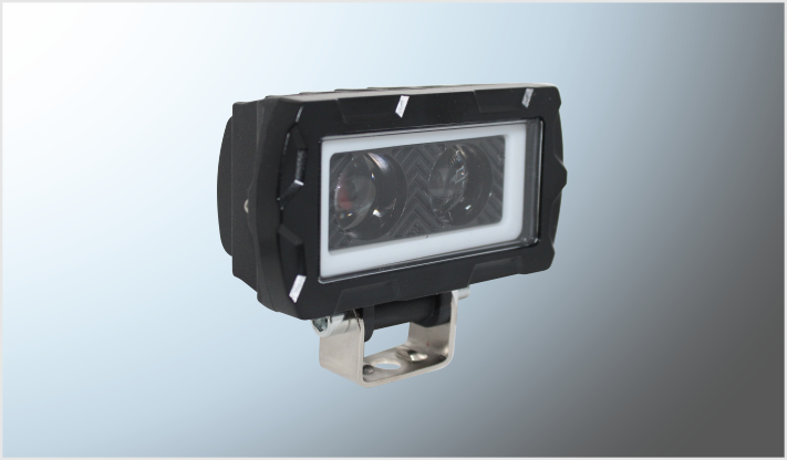 FARO 2 LUPAS CLARO- AMBAR 20 Watts RECTANGULAR (9.5x5x5 cms) OJO ANL AZUL 9-32 Volts CHINA/25