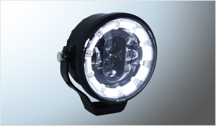 FARO 3.5" REDONDO CLARO C/4 LUPAS C/OJO DE ANGEL CLARO-AMBAR 30 Watts 8-80 Volts 3000 Lm CHI/10