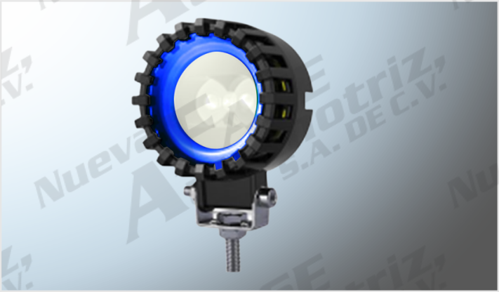 REDONDO P/MOTO (7 cms) CLARO LUZ FIJA C/LUPA OJO DE ANGEL PLAST. NEGRO 8-80V 25W 2800Lm/40