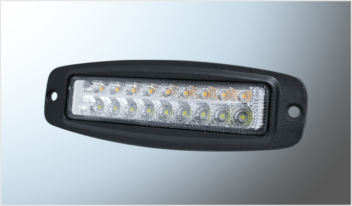 FARO 18 HYPERLEDS CLARO-AMBAR FIJO 30 Watts RECTANGULAR (18x5.6 cms) 9-32 Volts CHINA/25