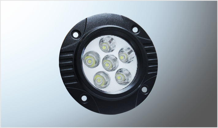 FARO P/ATORNILLAR 6 HYPERLEDS EPISTAR 18 Watts REDONDO (12 cms) FIJO-ESTROBO 9- 32 Volts CHI/10