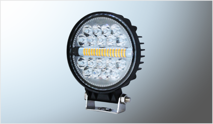 FARO REDONDO 18 LEDS + 16 LEDS AMBAR FIJO Y ESTROBO (11 cms) CHINA