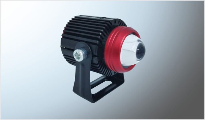 FARO CIL. LED CREE 3570 C/LUPA CLARO-AMBAR- ESTROBO C/VENT. (4.2x4.2x6 cms) 20Watt 1300Lm 12-24 V /50