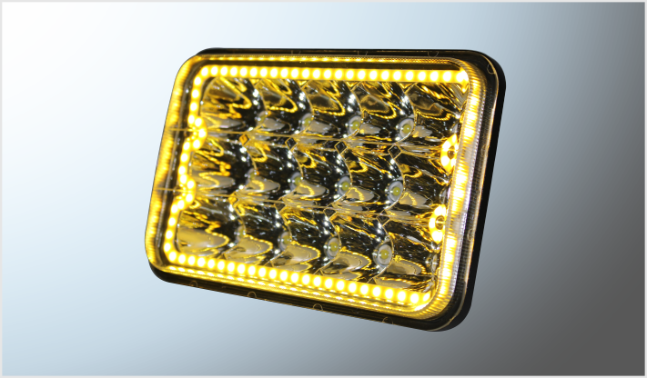 FARO UNIDAD 4656 15 HYPERLEDS 45 Watts 5" 9-32 V CROMADA ALTA-BAJA OJO ANGEL AMARILLO CHINA/20