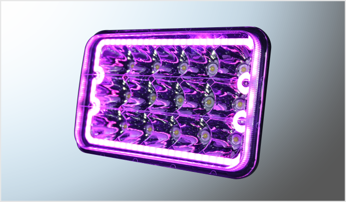 FARO UNIDAD 4656 15 HYPERLEDS 45 Watts 5" 9-32 V CROMADA ALTA-BAJA OJO ANGEL MORADO CHINA /20