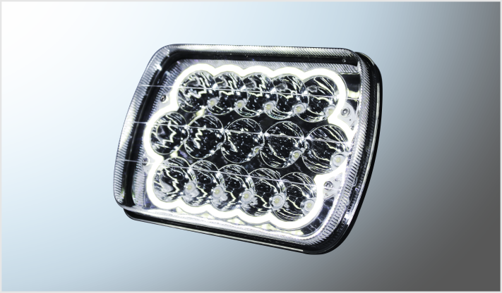 FARO UNIDAD 6054 15 HYPERLEDS 45 Watts 7" 9-32 V CROMADA ALTA-BAJA OJO ANGEL CLARO CHINA /10