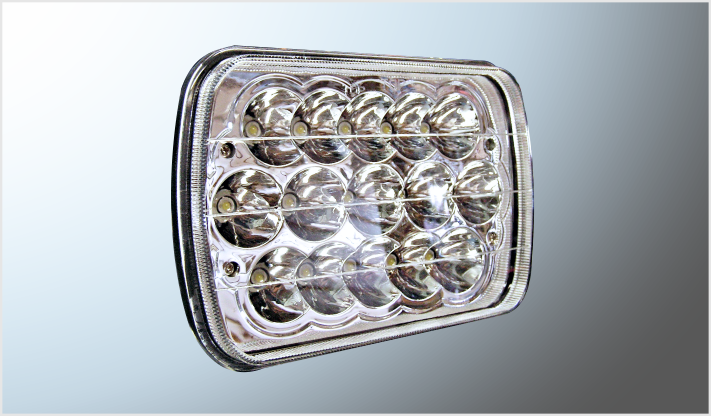 FARO UNIDAD 6054 15 HYPERLEDS EPISTAR 45 WATTS 7" 4500 LM 9-32V 6000K CROMADA ALTA- BAJA CHINA /10