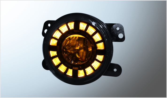 AUX. UNIVERSAL UNA LUPA CLARA 4" 9-36 Volts OJO DE ANGEL CLARO- AMBAR CHINA/20