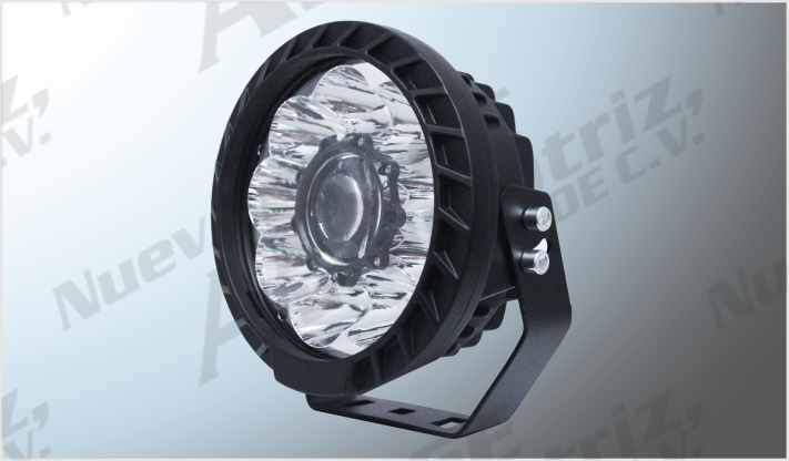 FARO 9 LEDS CLAROS 7" FIJA C/LUPA 50 Watts RED. 9-36 Volts ALTA-BAJA IDEAL MOTO/12