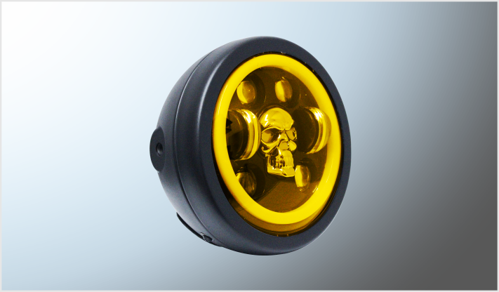 FARO UNIDAD 6" C/CARZACA P/MOTO 6 LUPAS Y CALAVERA ALTA- 50W OJO ANGEL CLARO-AMBAR 9-80V/2