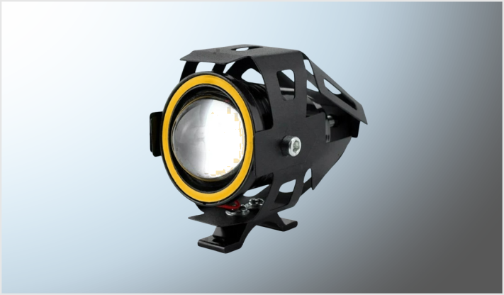 BAJA P/MOTO-AUTO- CAMION CON MONTURA CH/10 FARO U7 CLARO C/LUPA ALTA-BAJA-ESTROBO OJO ANGEL AMBAR OJO DEMONIO ROJO 15 Watts 1800L 8-80V CHI /50