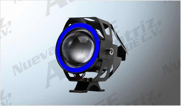 FARO U7 MINI CLARO C/LUPA ALTA-BAJA- ESTROBO OJO ANGEL AZUL OJO DEMONIO ROJO 10 Watts 1200Lm 8-80V