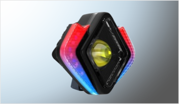 FARO CLARO (7x7 cms) P/MOTOCICLETA 50W 5000Lm 8-80V OJO DEMONIO ROJO Y LEDS RGB CHINA /100