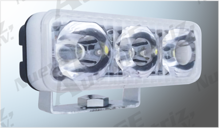P/MOTO 3 HYPERLEDS CLAROS LUZ FIJA Y ESTROBO CUERPO TRANSPARENTE RECTANGULAR 8.6x3 cms 12V CH/50
