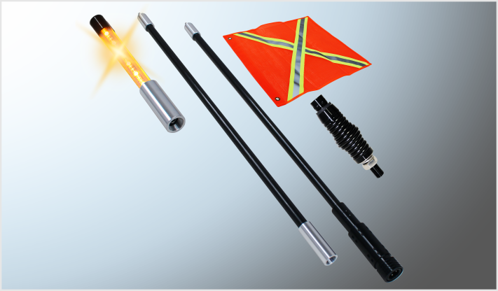 LUZ TIPO ANTENA DE SEGURIDAD 1.8 Mts 18 LEDS (5050) C/ESTROBO EN LA PUNTA 12-24 Volts RGB TUBO DE FIBRA DE VIDRIO C/BANDERA /8 LUZ TIPO ANTENA 1.5 Mts 260 LEDS (5050) 12 Volts