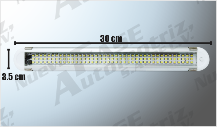 LAMPARA INTERIOR (30x3.5 cms) 120 LEDS CLAROS C/SWITCH 12-24 Volts CHINA/50120
