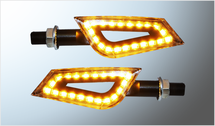 LUZ DIRECCIONAL P/MOTOCICLETA 21 LEDS AMBAR (9 cms) 12 Volts CHINA /100