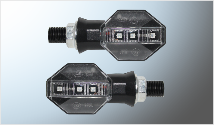 LUZ DIRECCIONAL P/MOTOCICLETA 3 LEDS (5 cms) 12 Volts /100