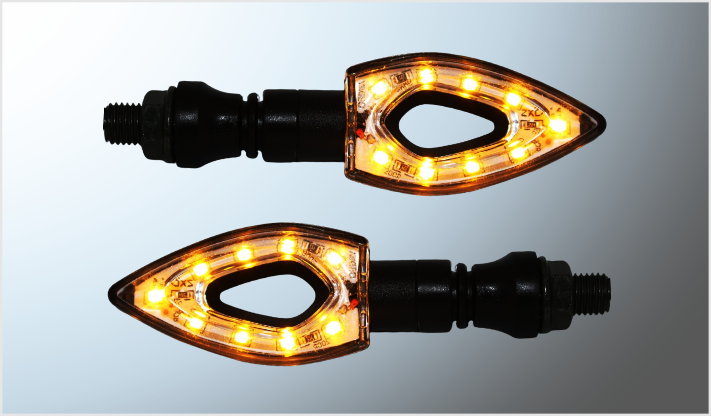 LUZ DIRECCIONAL P/MOTOCICLETA 9 LEDS AMBAR (9.5 cms) 12 Volts CHINA /100