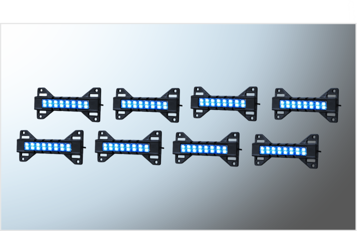 LUZ DECORATIVA LED (8 PODS 12x2 cms) 12 Volts 6000 K RGB FUNCIONES BLUETOOTH CHINA/20