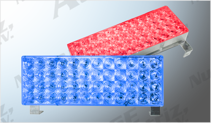 LUCES DE CODIGO (48 SMD 18.5x6.5 cms PIEZA) AZUL-ROJA C/CONTROL FUNCIONES CHINA /24