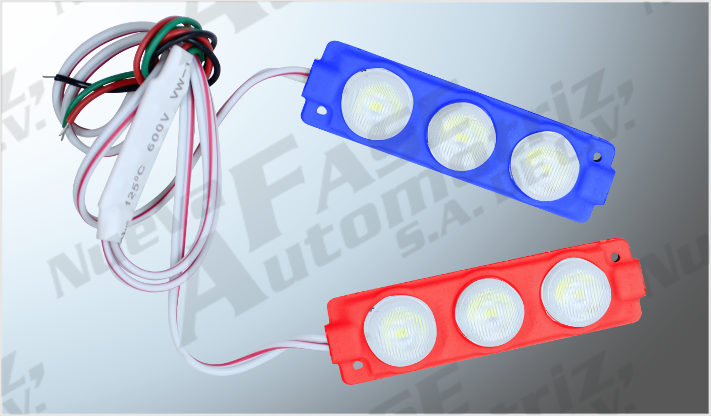 LED (2) ROJA-AZUL C/3 LEDS C/U (7.5 cms) CON ESTROBO Y SECUENCIAL IDEAL P/MOTO CHINA /300