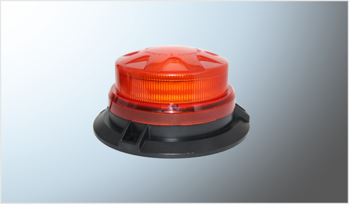 TORRETA REDONDA CORTA IMAN AMBAR (13x9x7 cms) 8 COBS 9-28V 24 Watts C/SWICTH CONEXION ENCENDEDOR/6