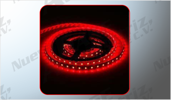 LUZ FLEXIBLE "PROJECK" 5 MTS 300 SMD ROJA FONDO NEGRO CHINA /100