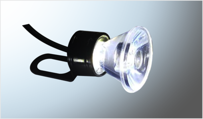 LUZ P/MOTO Y AUTO CONICAS 3 cms CON BASE "L" LED CLARO ESTROBO CHINA /250