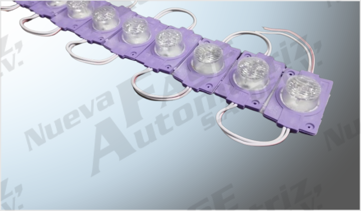LUZ MODULO PLANO 3M "PROJECK" 1 COB POTENTE MORADO 24 Volts (20 PZAS) "S" 3x4.5 cms C/100