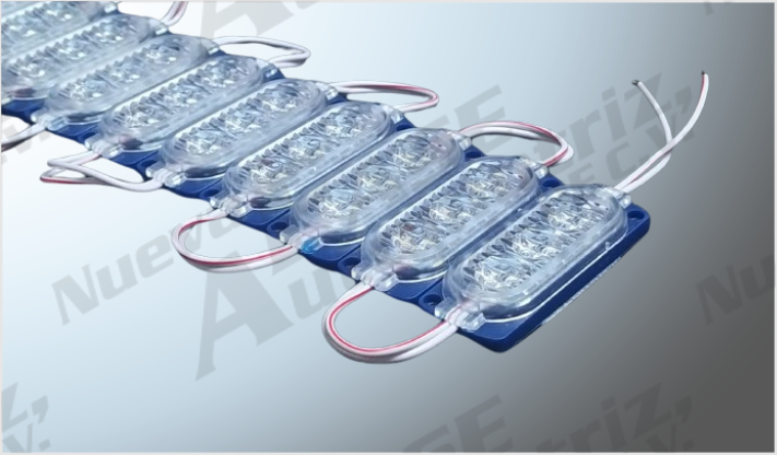LUZ MODULO PLANO 3M "PROJECK" 3 LEDS 2835 AZULES 12 Volts (20 PZAS) 4.6x2.8 cms /100