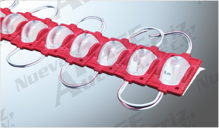 LUZ MODULO PLANO 3M "PROJECK" 3 SMD 5730 ROJO C/AUMENTO 12 Volts (20 PZAS) 5x2.8cms /1