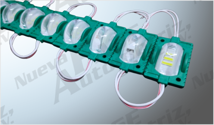 LUZ MODULO PLANO 3M "PROJECK" 3 SMD 5730 VERDE C/AUMENTO 12 Volts (20 PZAS) 5x2.8cms /100