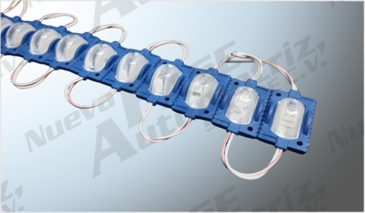 LUZ MODULO PLANO 3M "PROJECK" 3 SMD 5730 AZUL C/AUMENTO 24 Volts (20 PZAS) 5x2.8cms /1