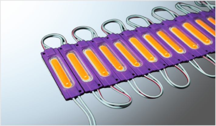 LUZ MODULO PLANO 3M "PROJECK" COB 6 CHIPS MORADO 12 Volts (20 PZAS) 7x2 cms CHI/100
