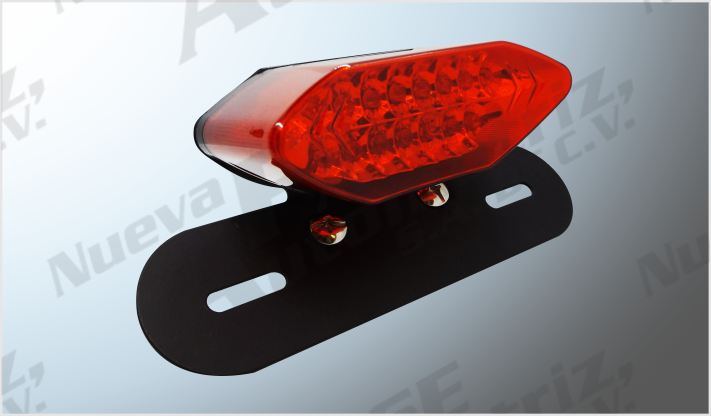 CALAVERA P/MOTOCICLETA 16 LEDS CUARTO-STOP Y DIRECCIONAL C/PORTAPLACAS REFORZADA CHINA /50