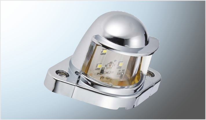 PLAFON LUZ DE PLACA UNIVERSAL "Mr. TRUCK" 4 LEDS CLAROS (9x6x3 cms) 12-24 Volts CHI/100