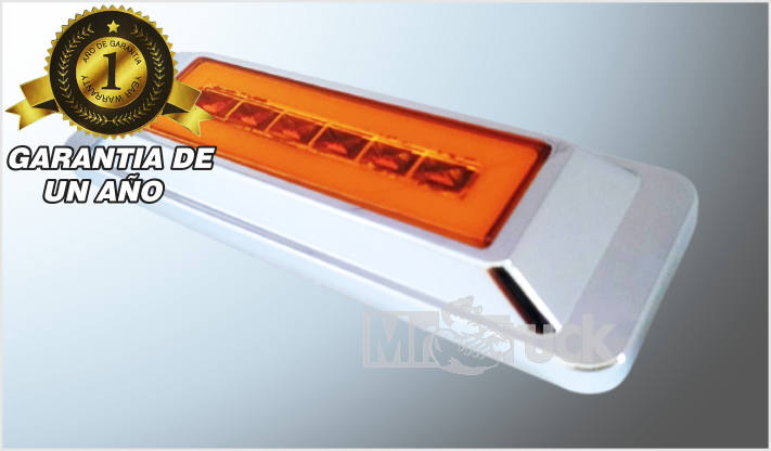 PLAFON P/ATOR. RECT. 16x5cms " "Mr. TRUCK" PLAST. CROM. 6 LEDS PLASMA AMBAR 12V ALTA- BAJA CHINA /100
