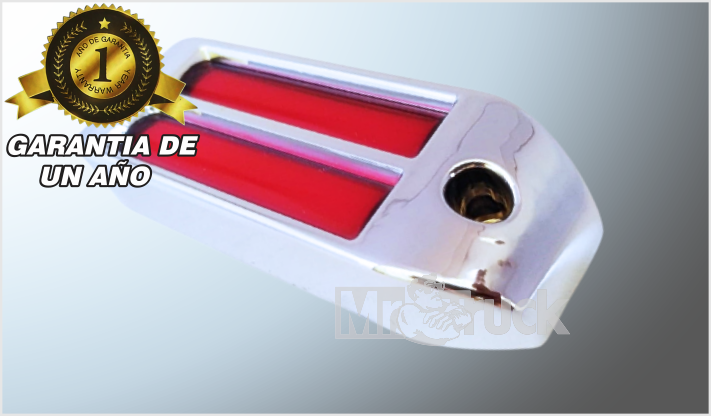 PLAFON P/ATOR. RECT. 12x3.5 cms " "Mr. TRUCK" PLAST. CROM. PLASMA ROJO 12 V ALTA-BAJA- ESTROBO /100