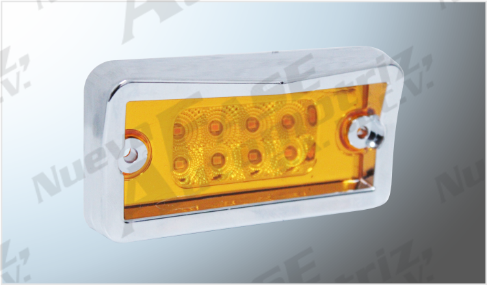 REC. "Mr.TRUCK" 8 LEDS AMBAR (11.5x6 cms) FREIGHTLINER-FAMSA 12- 24V FIJO-ESTROBO C/BICEL/50
