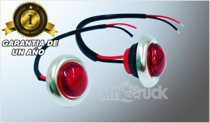 PLAFON (PILOTO) "Mr. RED.TABLERO (2.9 cms) 2 LEDS ROJOS C/CABLE REFORZADO 12 Volts CHINA /