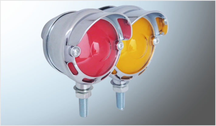 DIREC. RED.3" "Mr. TRUCK" C/VISERA CROM. PLASMA AMBAR-ROJO 12-24 Volts IZQ.