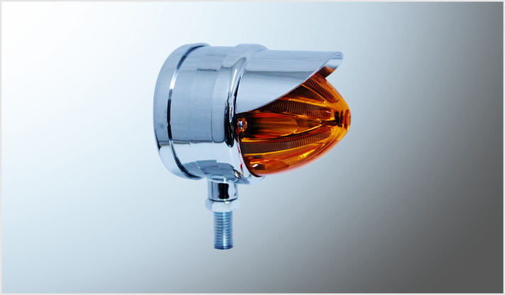 PLAFON PUNTA ZEPPELIN "Mr. TRUCK" AMBAR CROM. 12-24 Volts ALTA-BAJA-ESTROBO CHINA /40